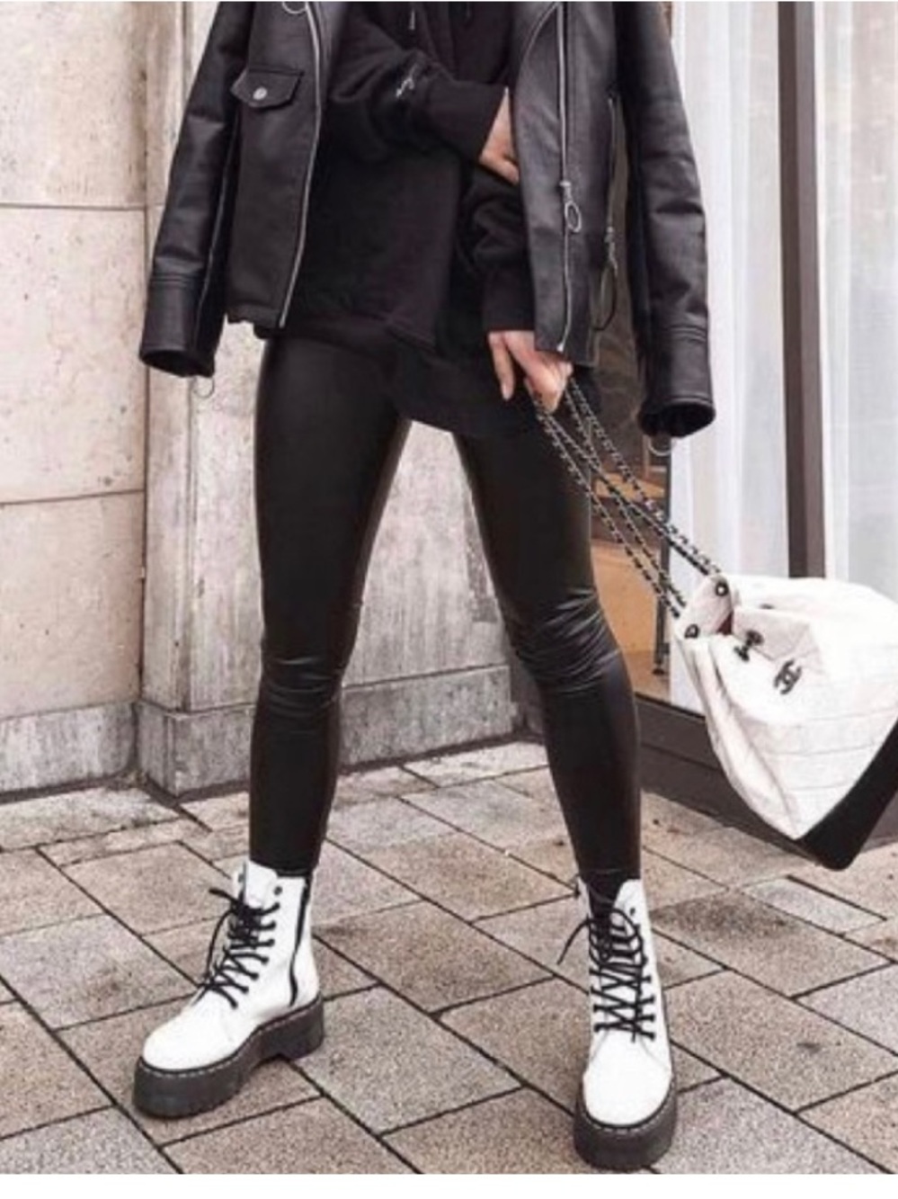 Bronx White Leather Platform Combat Boots with Yellow and Black Laces